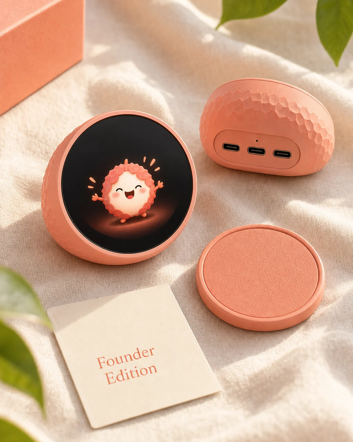 Keetchi Founder Edition with its base and card